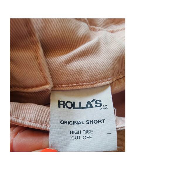 Rolla's Original  Short High Rise Cut Off Overalls, Pink, Anthropologie, Sz S - Picture 12 of 13